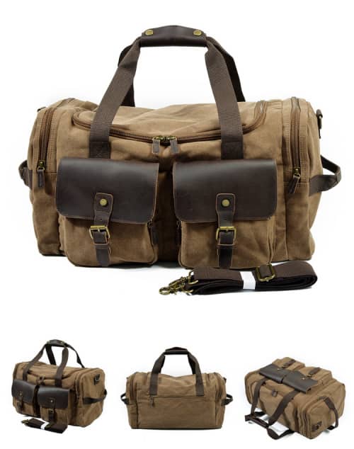 Duffle Bags - Leather + Canvas Duffel Bag | Travel | Luggage | Gym | Weekender | Overnight Bag ...